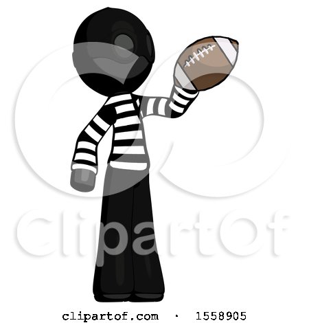 Black Thief Man Holding Football up by Leo Blanchette