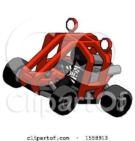 Black Thief Man Riding Sports Buggy Side Top Angle View by Leo Blanchette