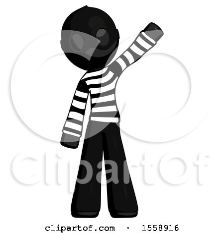 Black Thief Man Waving Emphatically with Left Arm by Leo Blanchette