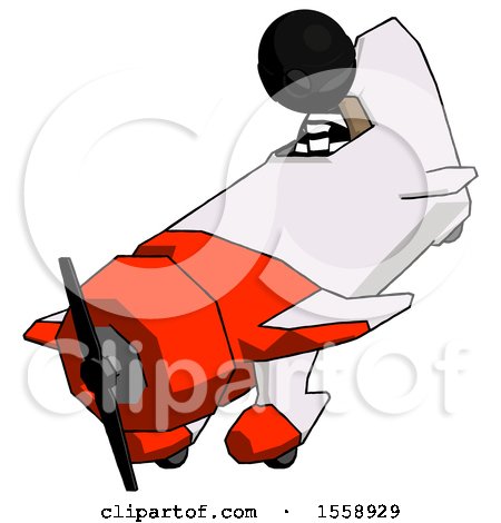 Black Thief Man in Geebee Stunt Plane Descending View by Leo Blanchette