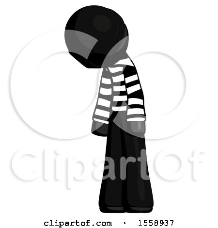 Black Thief Man Depressed with Head down Turned Left by Leo Blanchette