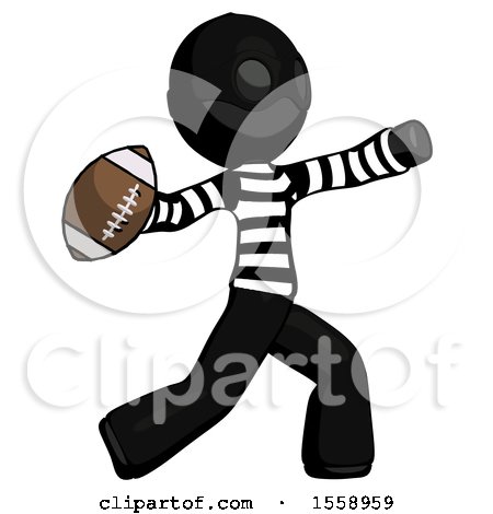 Black Thief Man Throwing Football by Leo Blanchette