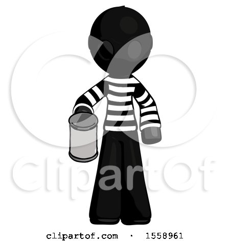 Black Thief Man Begger Holding Can Begging or Asking for Charity by Leo Blanchette