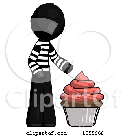 Black Thief Man with Giant Cupcake Dessert by Leo Blanchette