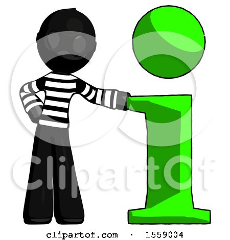 Black Thief Man with Info Symbol Leaning up Against It by Leo Blanchette