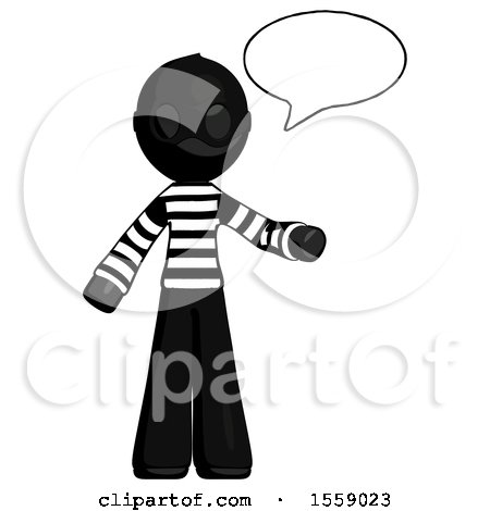 Black Thief Man with Word Bubble Talking Chat Icon by Leo Blanchette