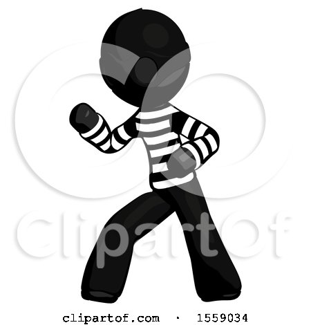 Black Thief Man Martial Arts Defense Pose Left by Leo Blanchette