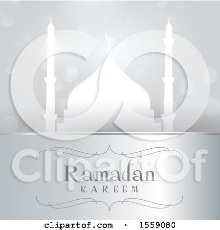 Clipart of a Ramadan Kareem and Mosque - Royalty Free Vector Illustration by KJ Pargeter