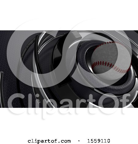 Clipart of a 3d Baseball Background - Royalty Free Illustration by KJ Pargeter