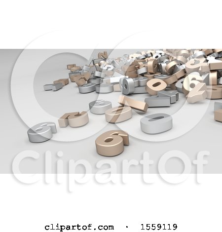 Clipart of a 3d Number Pile, on a White Background - Royalty Free Illustration by KJ Pargeter