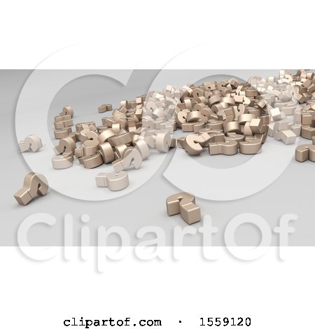 Clipart of a 3d Question Mark Pile, on a White Background - Royalty Free Illustration by KJ Pargeter