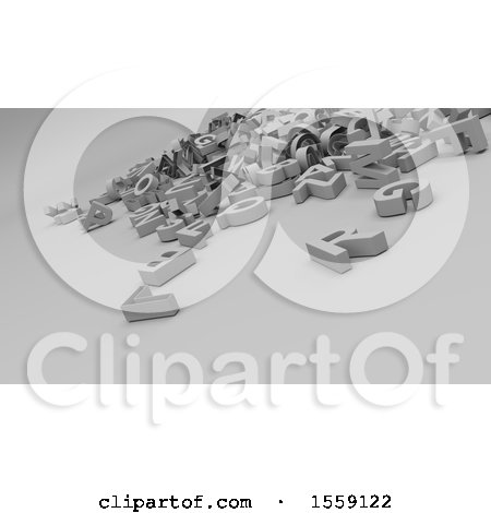 Clipart of 3d Alphabet Letters, on a Shaded Background - Royalty Free Illustration by KJ Pargeter