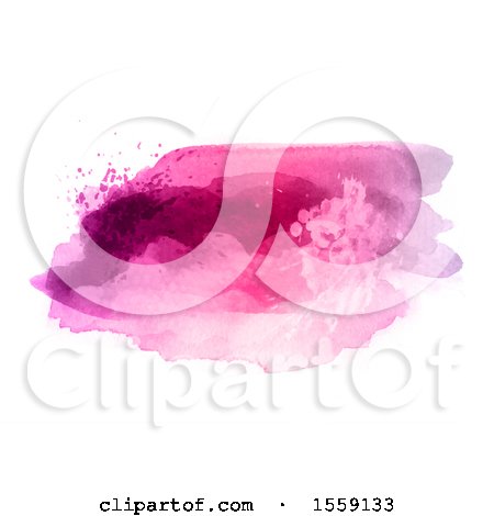 Clipart of a Pink Watercolor Splatter on White - Royalty Free Vector Illustration by KJ Pargeter