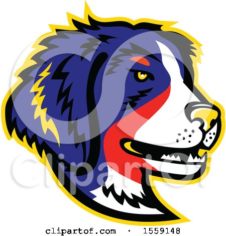 Clipart of a Retro Bernese Mountain Dog Dog Mascot - Royalty Free Vector Illustration by patrimonio