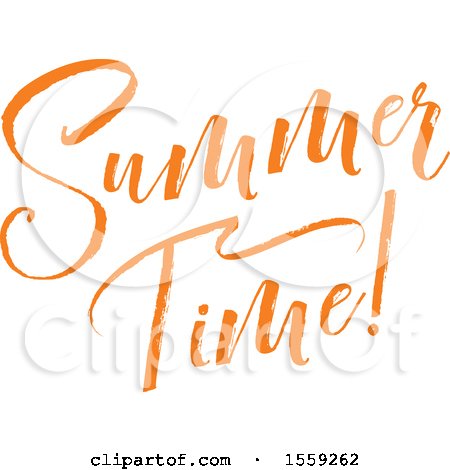 Clipart of an Orange Summer Time Text Design - Royalty Free Vector Illustration by Vector Tradition SM