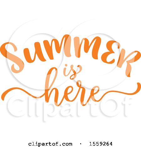 Clipart of an Orange Summer Is Here Text Design - Royalty Free Vector Illustration by Vector Tradition SM