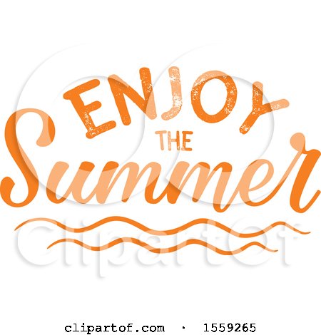 Clipart of an Orange Enjoy the Summer Text Design - Royalty Free Vector Illustration by Vector Tradition SM
