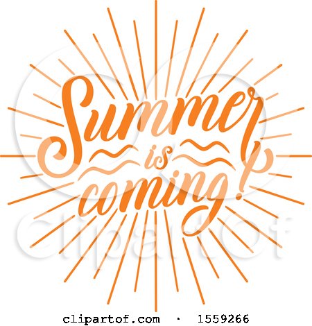 Clipart of an Orange Summer Is Coming Text Design - Royalty Free Vector Illustration by Vector Tradition SM