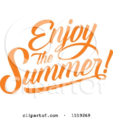 Clipart of an Orange Enjoy the Summer Text Design - Royalty Free Vector Illustration by Vector Tradition SM