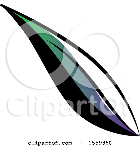 Clipart of a Beautiful Green Purple Black and White Leaf - Royalty Free Vector Illustration by Cherie Reve