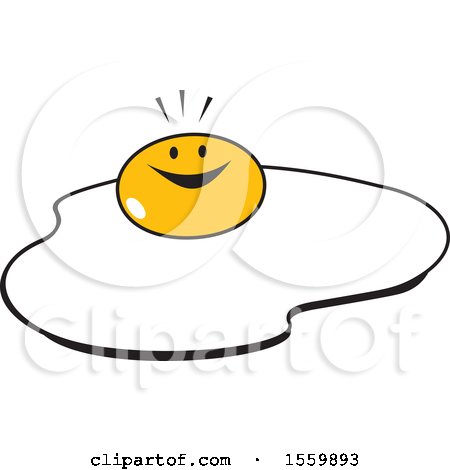 Clipart of a Happy Sunny Side up Egg - Royalty Free Vector Illustration by Johnny Sajem