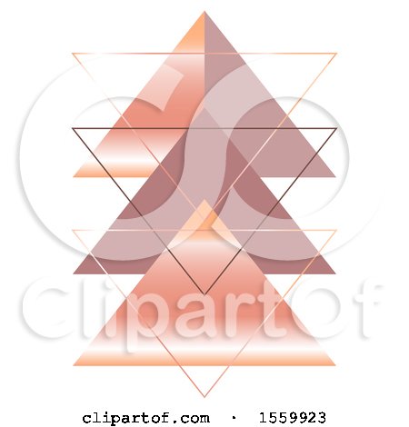 Clipart of a Scandinavian Style Rose Gold Triangular Design - Royalty Free Vector Illustration by KJ Pargeter