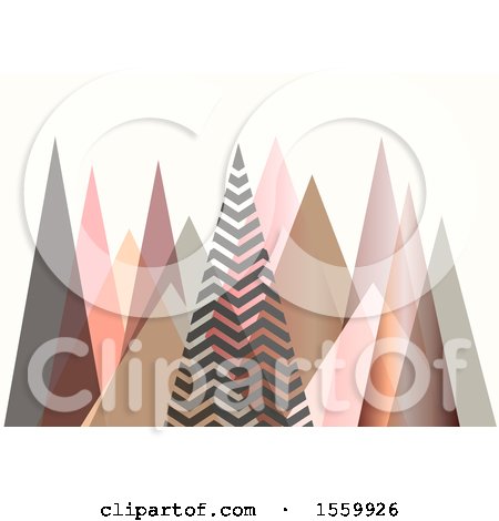 Clipart of a Backgorund of Abstract Geometric Triangular Mountains in Scandinavian Style - Royalty Free Vector Illustration by KJ Pargeter