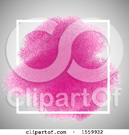 Clipart of a Pink Splatter in a Frame on Gray - Royalty Free Vector Illustration by KJ Pargeter