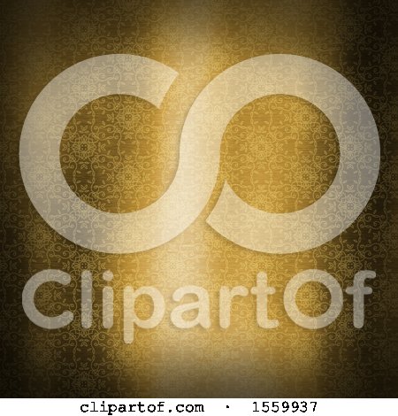 Clipart of a Golden Pattern Background - Royalty Free Illustration by KJ Pargeter