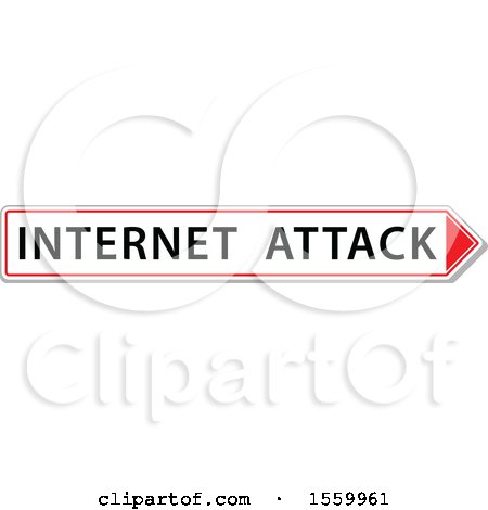 Clipart of a Red and White Internet Attack Arrow Design - Royalty Free Vector Illustration by dero