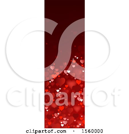 Clipart of a Red Vertical Valentines Day Love Heart Website Banner Design Element - Royalty Free Vector Illustration by dero