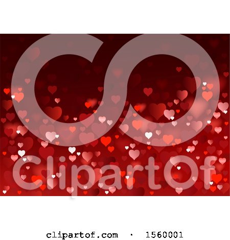 Clipart of a Red Valentines Day Love Heart Background - Royalty Free Vector Illustration by dero