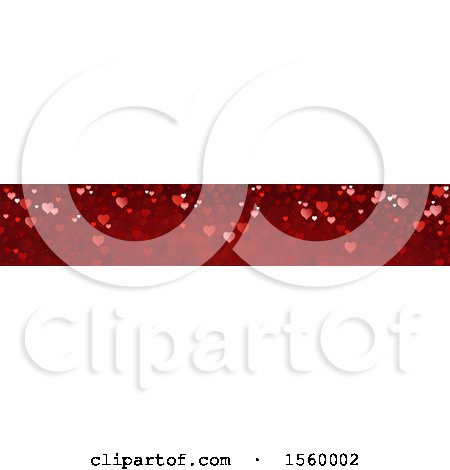 Clipart of a Red Horizontal Valentines Day Love Heart Website Banner Design Element - Royalty Free Vector Illustration by dero