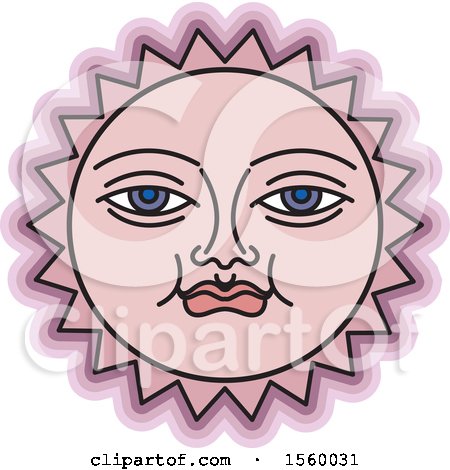 Clipart of a Happy Sun Face - Royalty Free Vector Illustration by Lal Perera