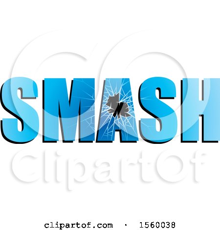 Clipart of Broken Glass Spelling SMASH - Royalty Free Vector Illustration by Lal Perera