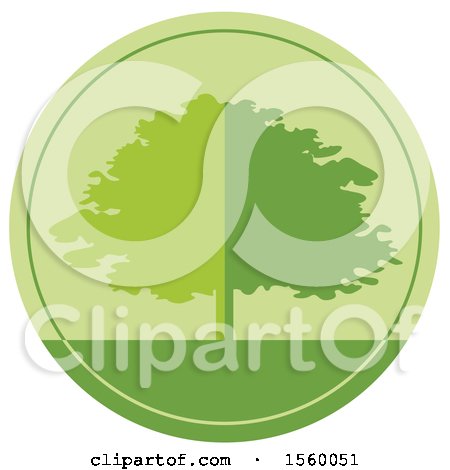 Clipart of a Round Green Tree Design - Royalty Free Vector Illustration by Lal Perera
