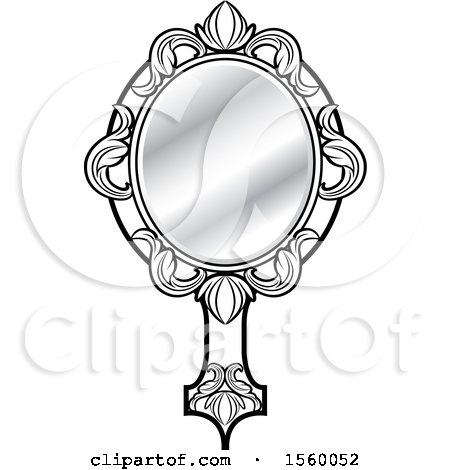 Clipart of a Hand Mirror - Royalty Free Vector Illustration by Lal Perera