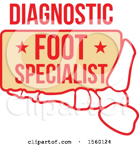 Clipart of a Human Foot Design with Text - Royalty Free Vector Illustration by Vector Tradition SM