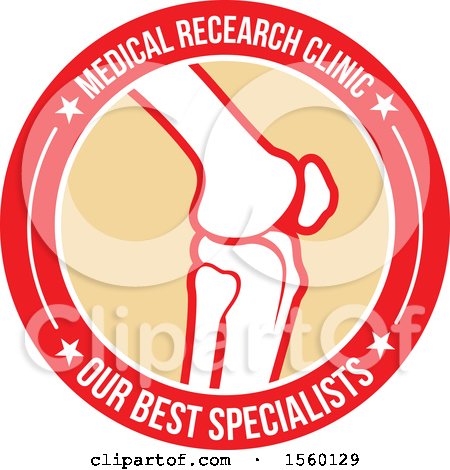 Clipart of a Human Knee Joint Design with Text - Royalty Free Vector Illustration by Vector Tradition SM