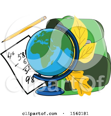 Clipart of a Back to School Design with a Globe - Royalty Free Vector Illustration by Vector Tradition SM