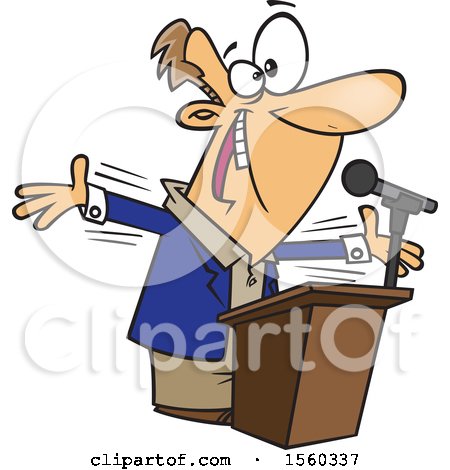 Clipart of a Cartoon White Male Politician or Motiviational Speaker - Royalty Free Vector Illustration by toonaday