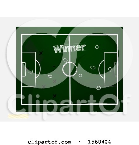 Clipart of a Football Soccer Chalkboard with Coach Drawing Strategy, on a Shaded Background - Royalty Free Vector Illustration by elaineitalia