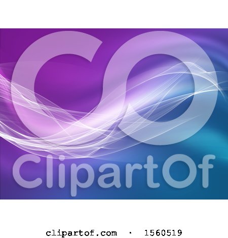 Clipart of a Purple and Blue Flowing Wave Background - Royalty Free Illustration by KJ Pargeter