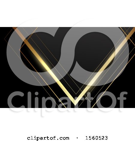 Clipart of a Geometric Gold and Black Background - Royalty Free Vector Illustration by KJ Pargeter