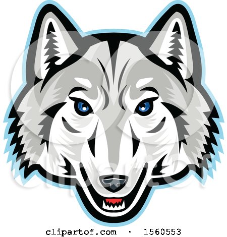 Clipart of an Arctic Wolf Mascot - Royalty Free Vector Illustration by patrimonio