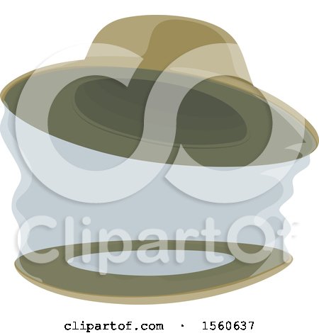 Clipart of a Beekeeping Hat with a Veil - Royalty Free Vector Illustration by Vector Tradition SM