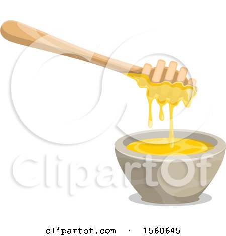 Clipart of a Dipper and Honey - Royalty Free Vector Illustration by Vector Tradition SM