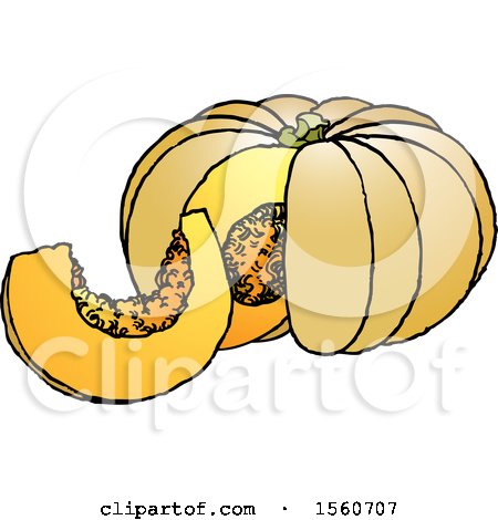 Clipart of a Pumpkin - Royalty Free Vector Illustration by Lal Perera