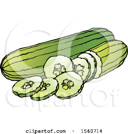 Clipart of Cucumbers - Royalty Free Vector Illustration by Lal Perera