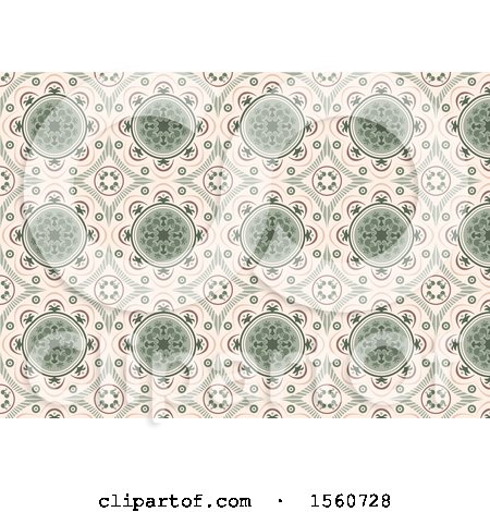 Clipart of a Vintage Tile Background - Royalty Free Vector Illustration by dero